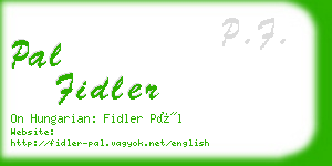 pal fidler business card